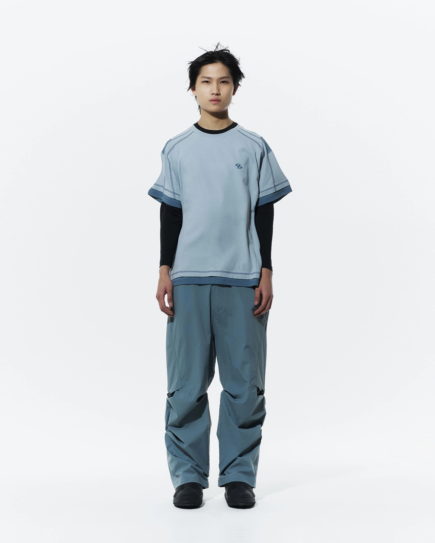 SNAP STRETCH PANTS [GREEN GREY] - SAN SAN GEAR